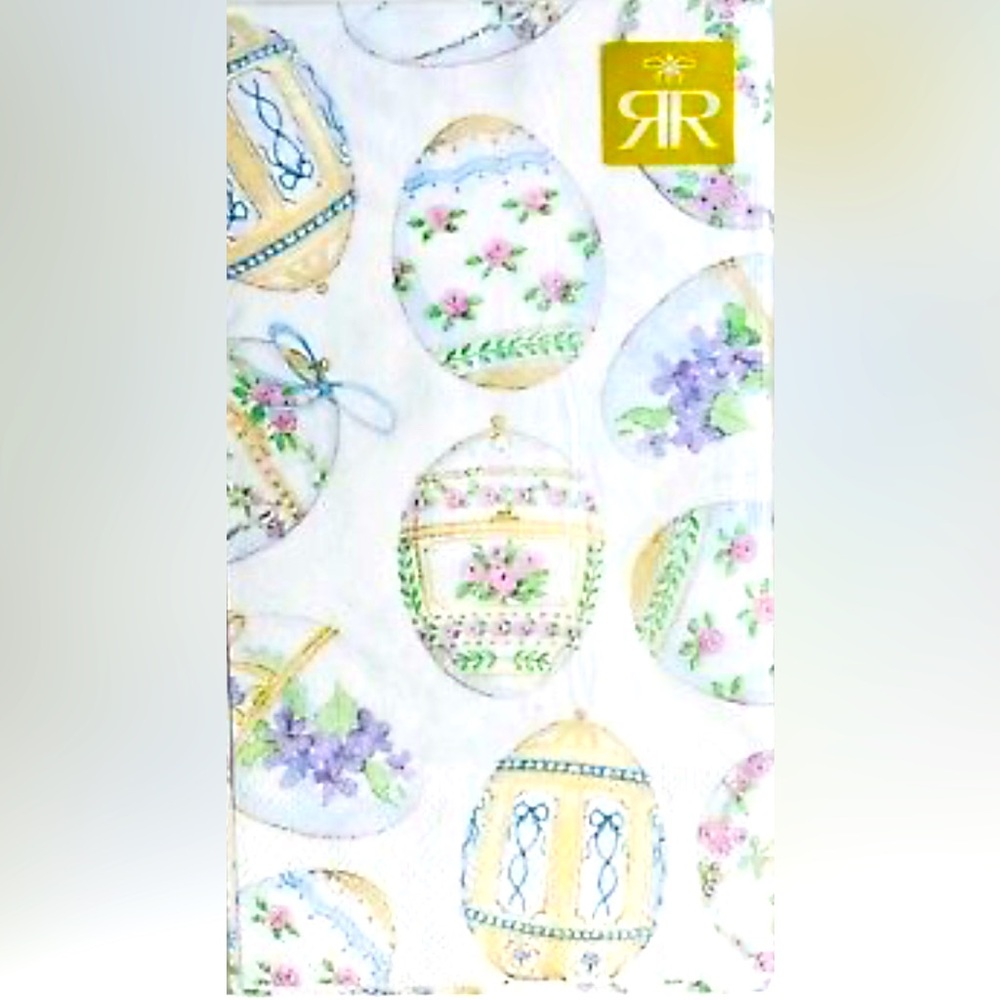 ROBERTS & REID Porcelain Easter Egg Napkins. 32 Count Three-Ply Dinner/Guest